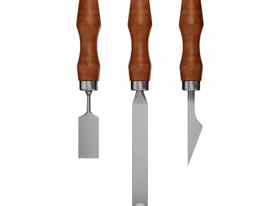 Bench Chisels set 3D model