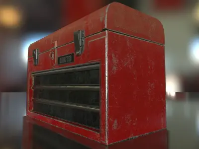 Toolbox tool box on table Low-poly 3D model