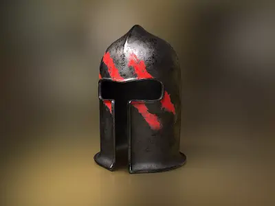 Old worn helmet Free low-poly 3D model