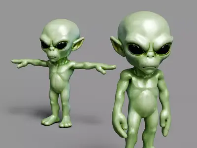 Alien Low-poly 3D model 11
