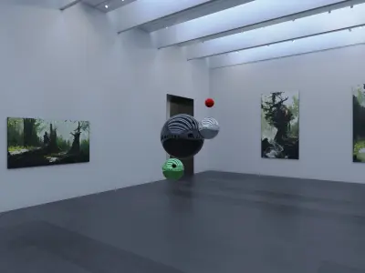 HDRI - Art Museum Gallery Interior 30 - 16384x8192 Texture