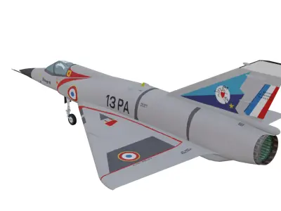 Dassault Mirage 5 Low-poly 3D model purchase