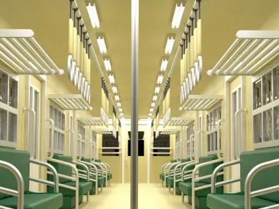 Cartoon Subway Metro Interior 3D model
