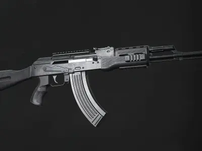 AKM Assault Rifle Low-poly 3D model purchase