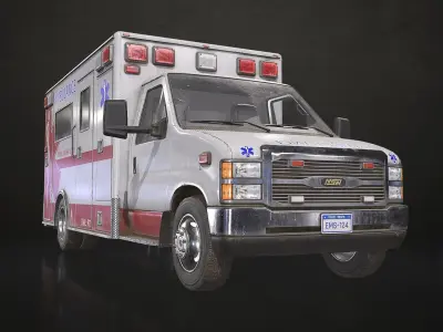 Ambulance Type 3 - V3 Low-poly 3D model