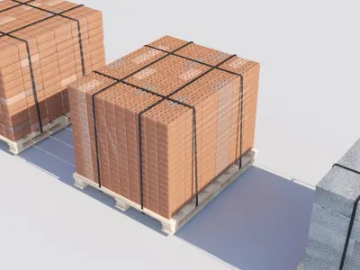 Pallet Collection with bricks 3D model purchase