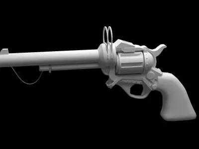Steampunk Gun Low-poly 3D model get