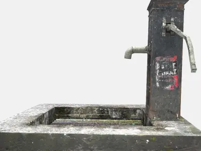 Victorian Hand Water Pump Worn model 3D model
