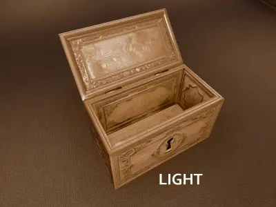 Openable Vintage Lockbox - PBR Low-poly 3D model