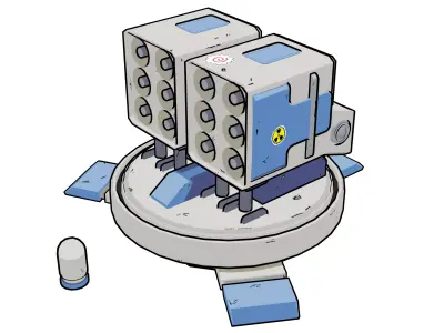 3D stylised sci-fi turrets asset-pack Low-poly 3D model