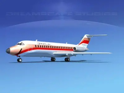 Douglas DC-9-15 PSA 3D model