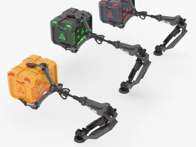  Futuristic Mechanical Arms with Supply Crates 
