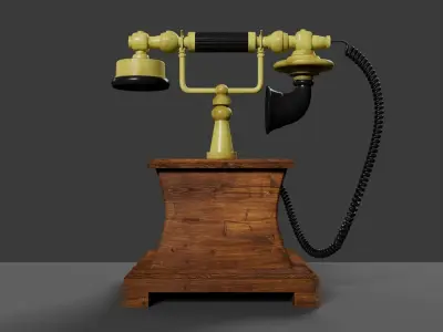 vintage old telephone Low-poly 3D model