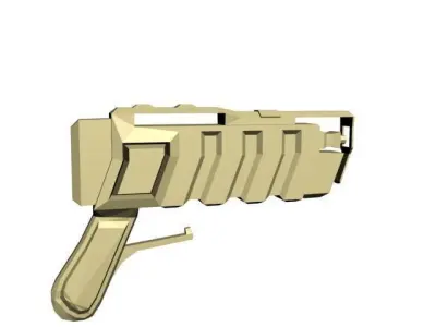 blaster gun with orange handle Free low-poly 3D model