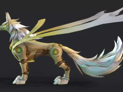 Robot dog Low-poly 3D model order