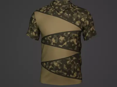 Military Soldier Clothing T-shirt Low-poly 3D model 30