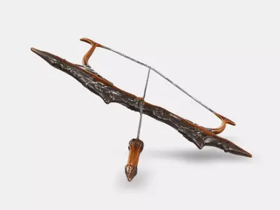 Elven Curve Bow Low-poly 3D model