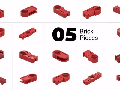 TwindBricks3D - 05 Technic Flex Cable collection 3D print model