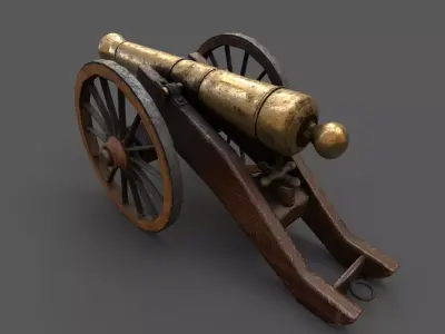 Cannon 1812 Low-poly 3D model