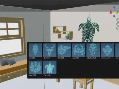 Animals Mandala Ornaments KITBASH 10 Unique Objects 3D model