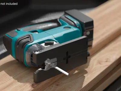 Cordless Jig Saw with Wooden Boards 3D model