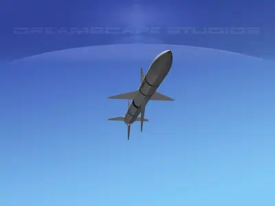 AIM-120 AMRAAM air to air missile Low-poly 3D model