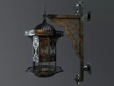 Arabic-Style Game-Ready Lantern Low-poly 3D model