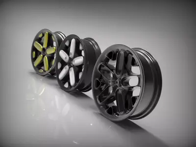 Wheel disk 3d model 3 in 1 3D model
