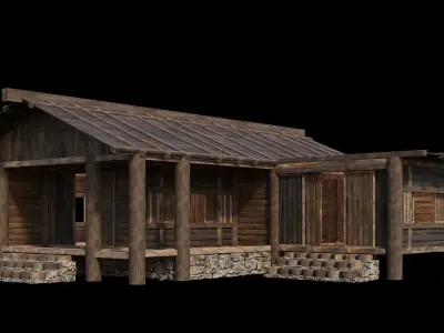 Medieval Houses 23- 4K Textures Game Ready Low-poly 3D model