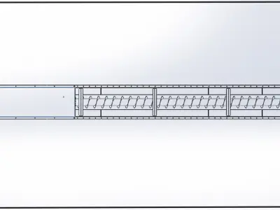 DIAMETER 315 X 8000 mm SPIRAL CONVAYOR SCREW 3D model