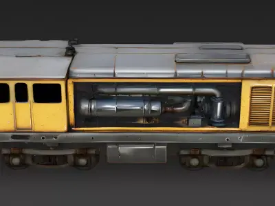 Realistic 1990s Diesel Freight Locomotive 3D Model Low-poly 3D model