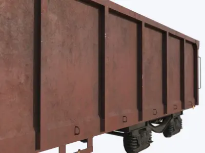 Railcar Open Top Low-poly 3D model