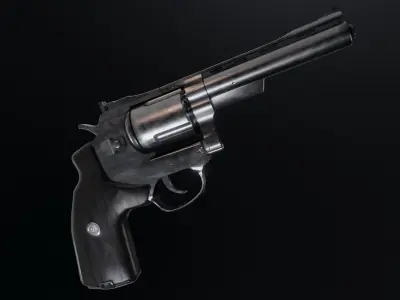 Revolver 357 Magnum Game Ready Low-poly 3D model