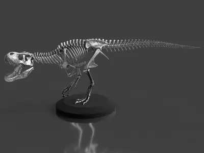 Silver T-Rex Skeleton - Prehistoric Dinosaur Fossil 3D model