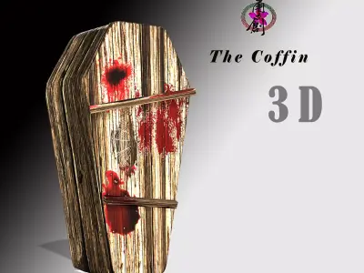 Coffin taiwanese wood carving Low-poly 3D model