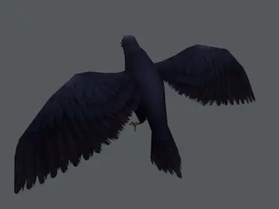 low-poly animated crow Low-poly 3D model
