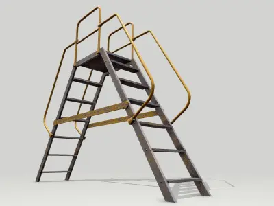 Metal Ladder Low-poly 3D model