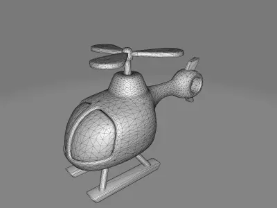 Helicopter toy Low-poly 3D model