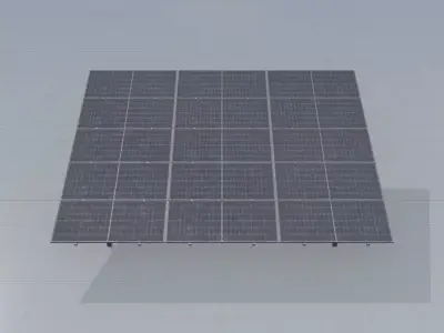 Solar module version 2 width 7260mm tilt angle 15 degrees Low-poly 3D model