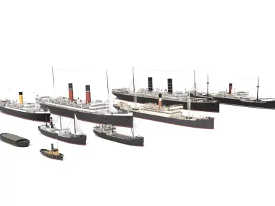 Steam Ship Collection 3D model