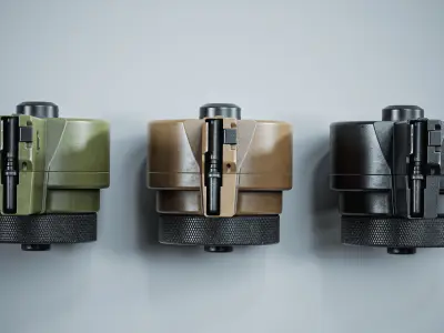 X Products X-91 50 Round Drum Magazine AR Low-poly 3D model