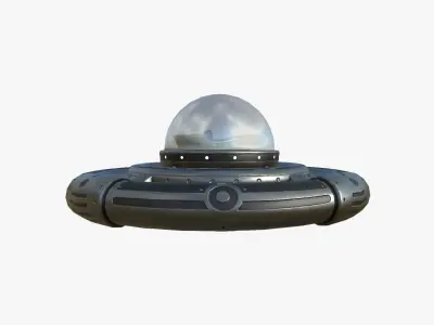 Alien Spaceship UFO E03 Dark Steel - Sci Fi Spacecraft Design Low-poly 3D model