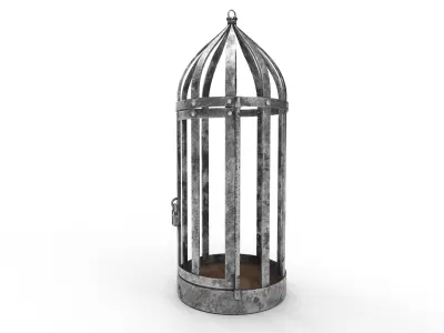 Metallic prison cage 2 Low-poly 3D model