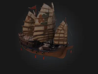 Pirate Brigantine  The Fearsome Seafaring Raider Free 3D model