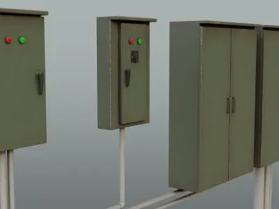 Electrical Control Box Low-poly 3D model purchase