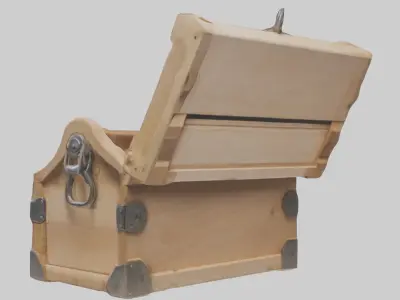 Wooden Toolbox Low-poly 3D model