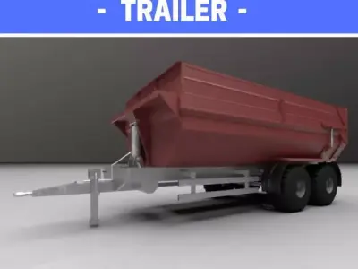 Simple Trailer Low-poly 3D model