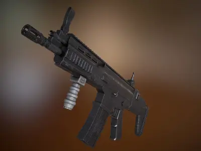 SCAR H assault rifle Low-poly 3D model
