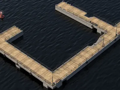 Modular pier 3D model