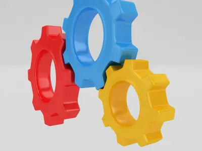 Mechanical gear wheels 3d model   3D model